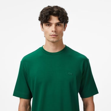  Lacoste Erkek Oversize Fit Bisiklet Yaka Yeşil T-Shirt