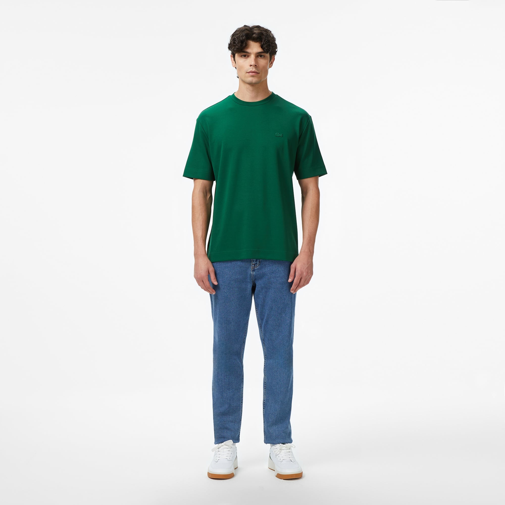 Lacoste Erkek Oversize Fit Bisiklet Yaka Yeşil T-Shirt