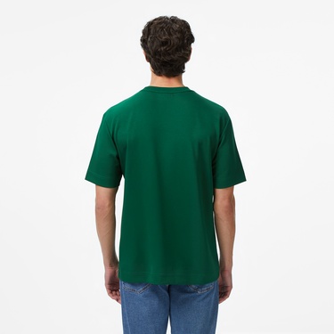  Lacoste Erkek Oversize Fit Bisiklet Yaka Yeşil T-Shirt