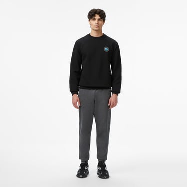  Lacoste Erkek Uzun Kollu Bisiklet Yaka Siyah T-Shirt