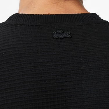  Lacoste Erkek Uzun Kollu Bisiklet Yaka Siyah T-Shirt