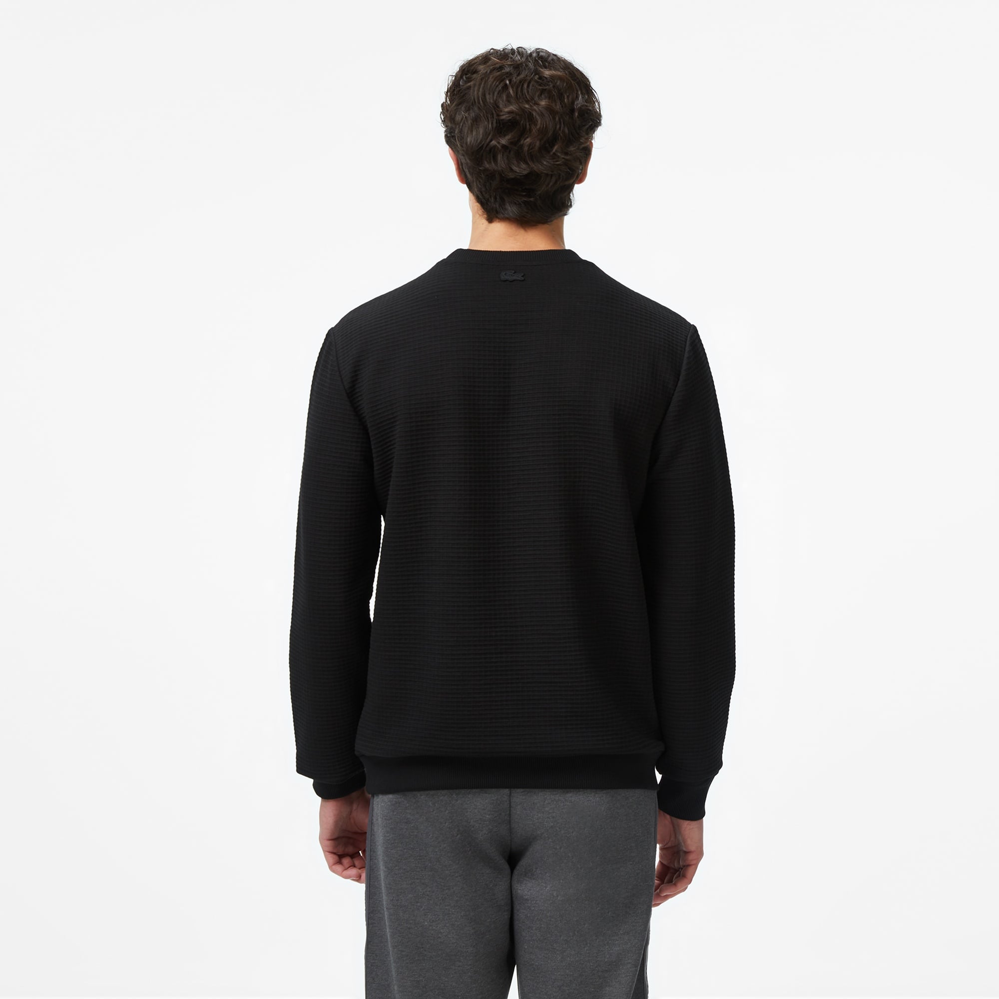 Erkek Uzun Kollu Bisiklet Yaka Siyah T-Shirt