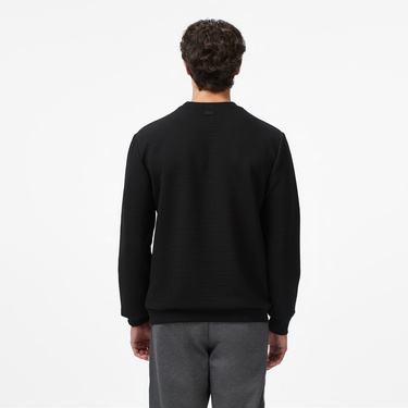  Lacoste Erkek Uzun Kollu Bisiklet Yaka Siyah T-Shirt