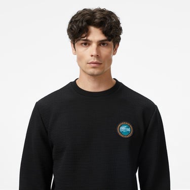  Lacoste Erkek Uzun Kollu Bisiklet Yaka Siyah T-Shirt