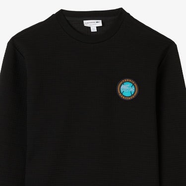  Lacoste Erkek Uzun Kollu Bisiklet Yaka Siyah T-Shirt