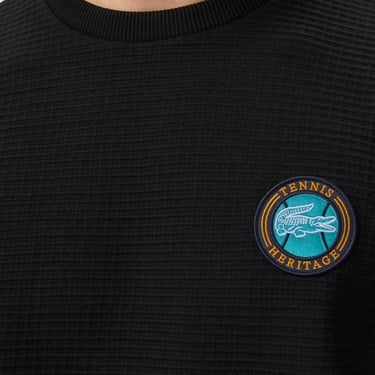  Lacoste Erkek Uzun Kollu Bisiklet Yaka Siyah T-Shirt