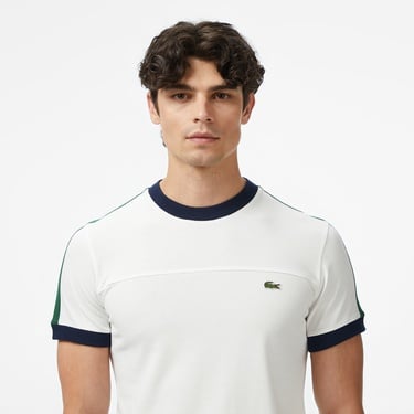  Lacoste Erkek Regular Fit Bisiklet Yaka Beyaz T-Shirt