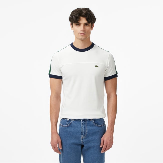  Lacoste Erkek Regular Fit Bisiklet Yaka Beyaz T-Shirt