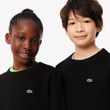  Lacoste Çocuk Bisiklet Yaka Siyah Sweatshirt