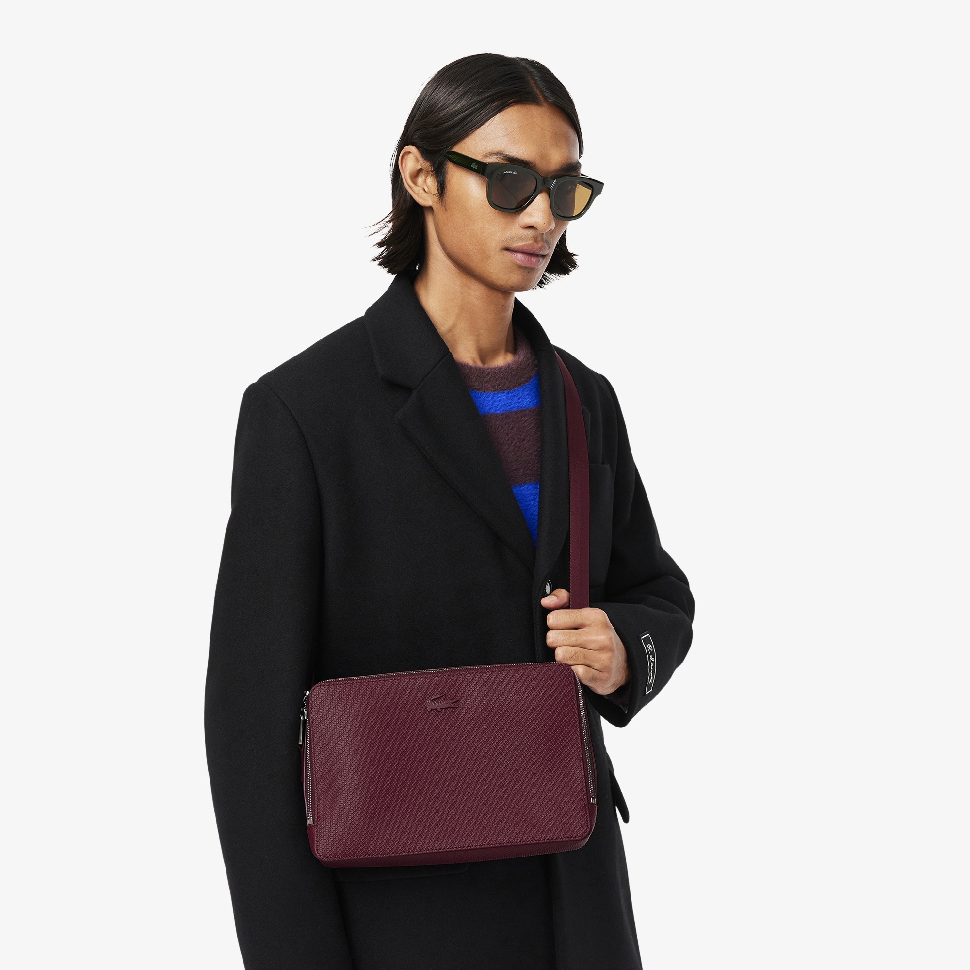 Lacoste Chantaco Erkek Deri Bordo Postacı Çantası