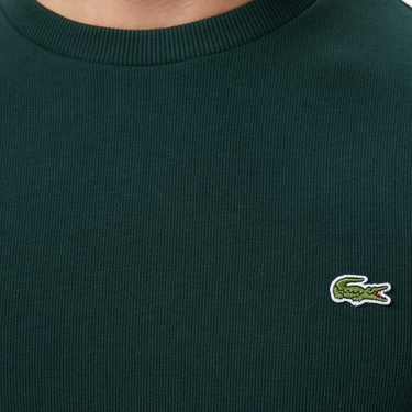  Lacoste Erkek Regular Fit Uzun Kollu Bisiklet Yaka Koyu Yeşil T-Shirt