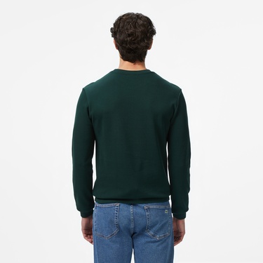 Lacoste Erkek Regular Fit Uzun Kollu Bisiklet Yaka Koyu Yeşil T-Shirt