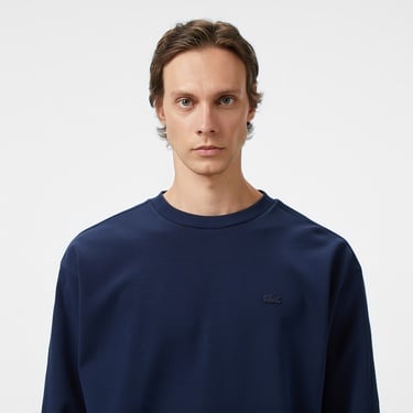  Lacoste Erkek Relaxed Fit Bisiklet Yaka Lacivert Sweatshirt