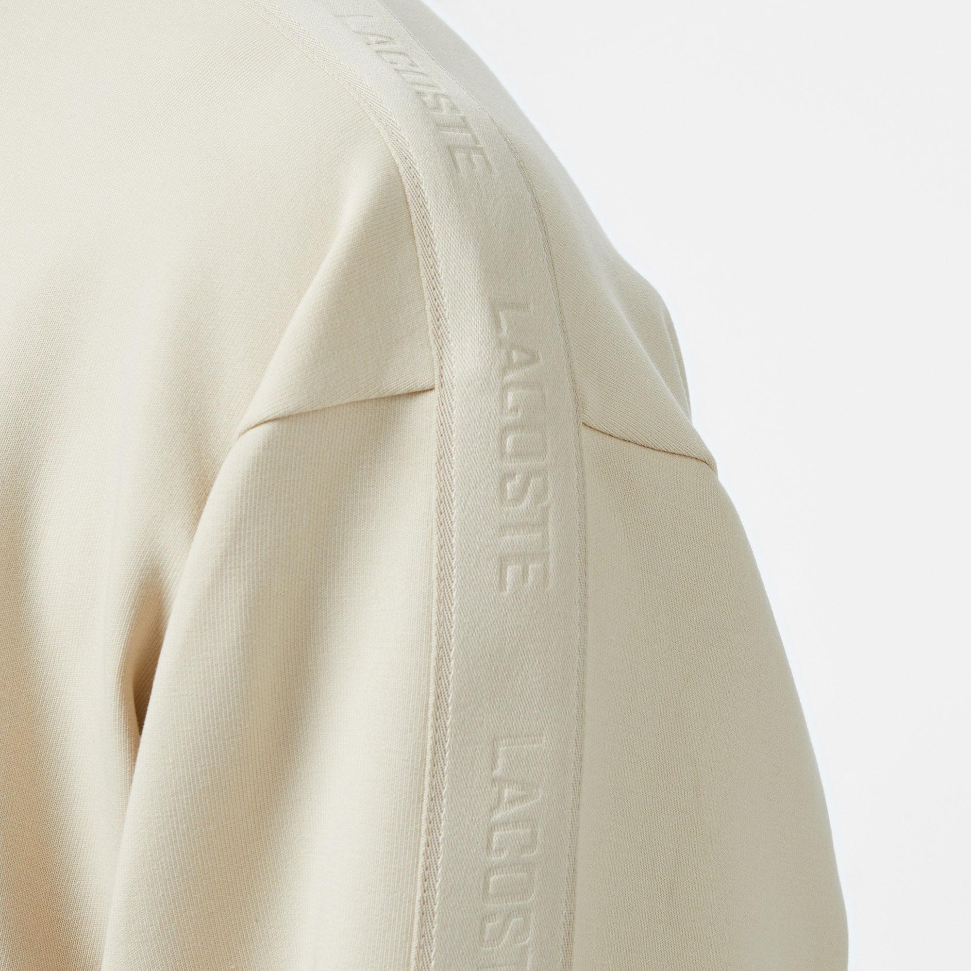 Lacoste Erkek Relaxed Fit Bisiklet Yaka Açık Krem Sweatshirt