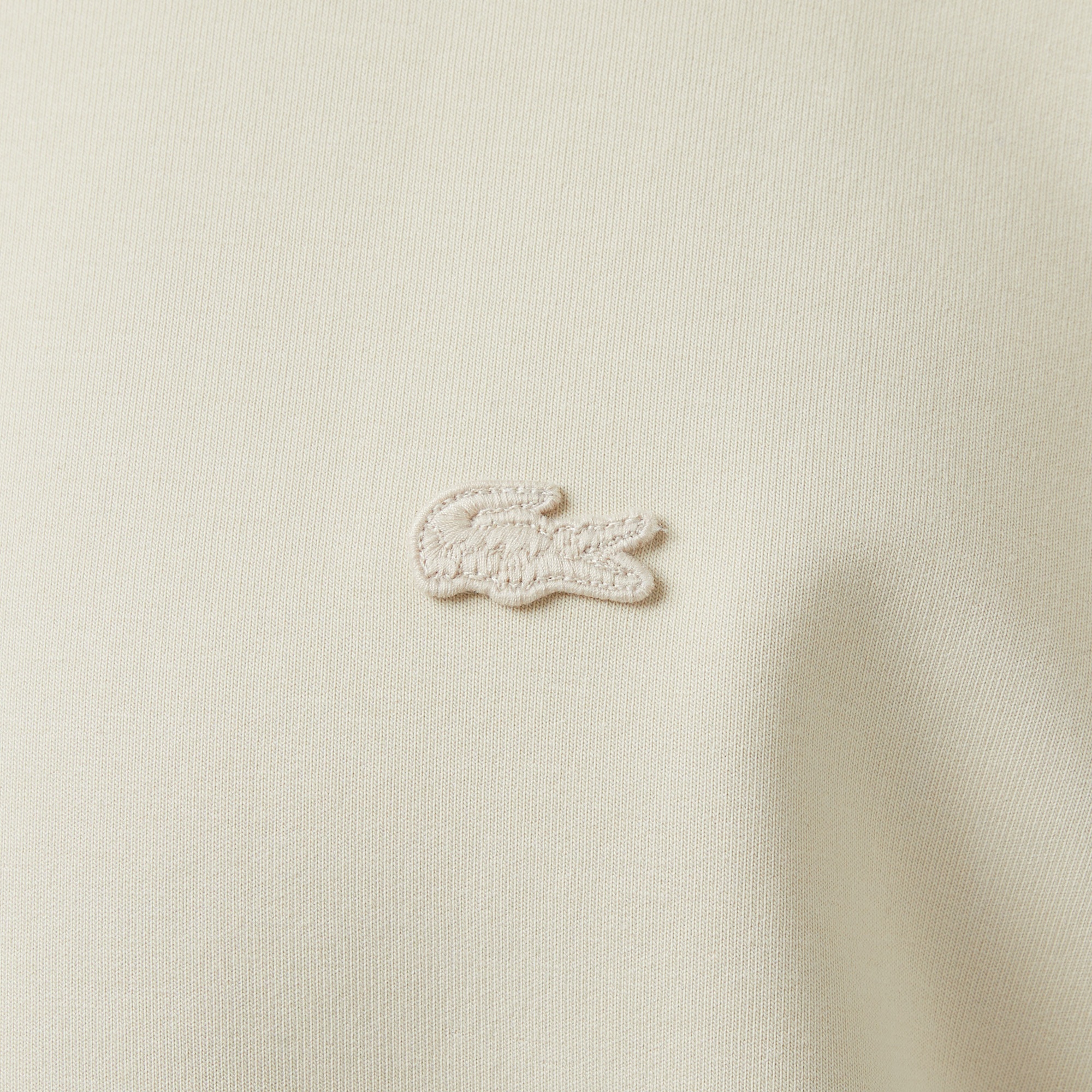 Lacoste Erkek Relaxed Fit Bisiklet Yaka Açık Krem Sweatshirt