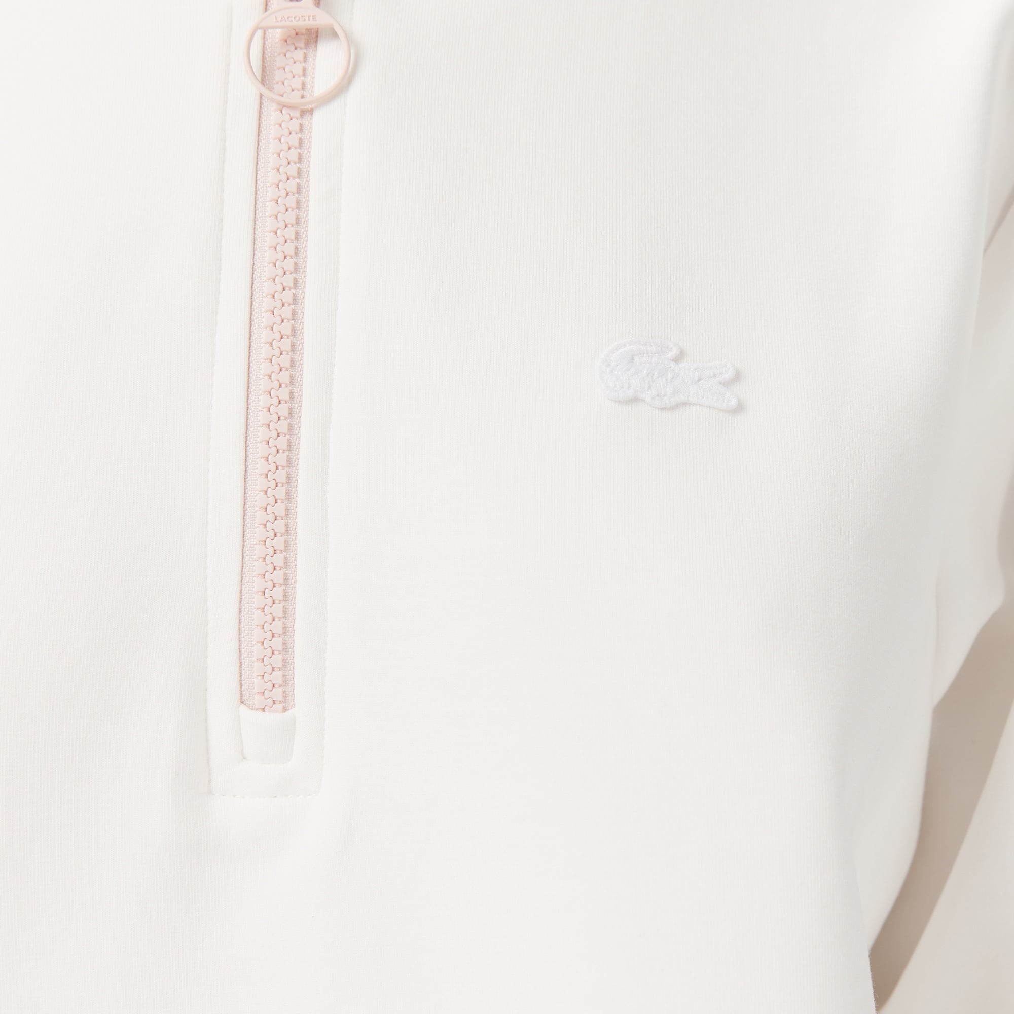 Lacoste Kadın Regular Fit Yarım Fermuarlı Beyaz Sweatshirt