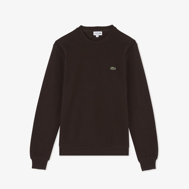  Lacoste Erkek Regular Fit Uzun Kollu Bisiklet Yaka Kahverengi T-Shirt