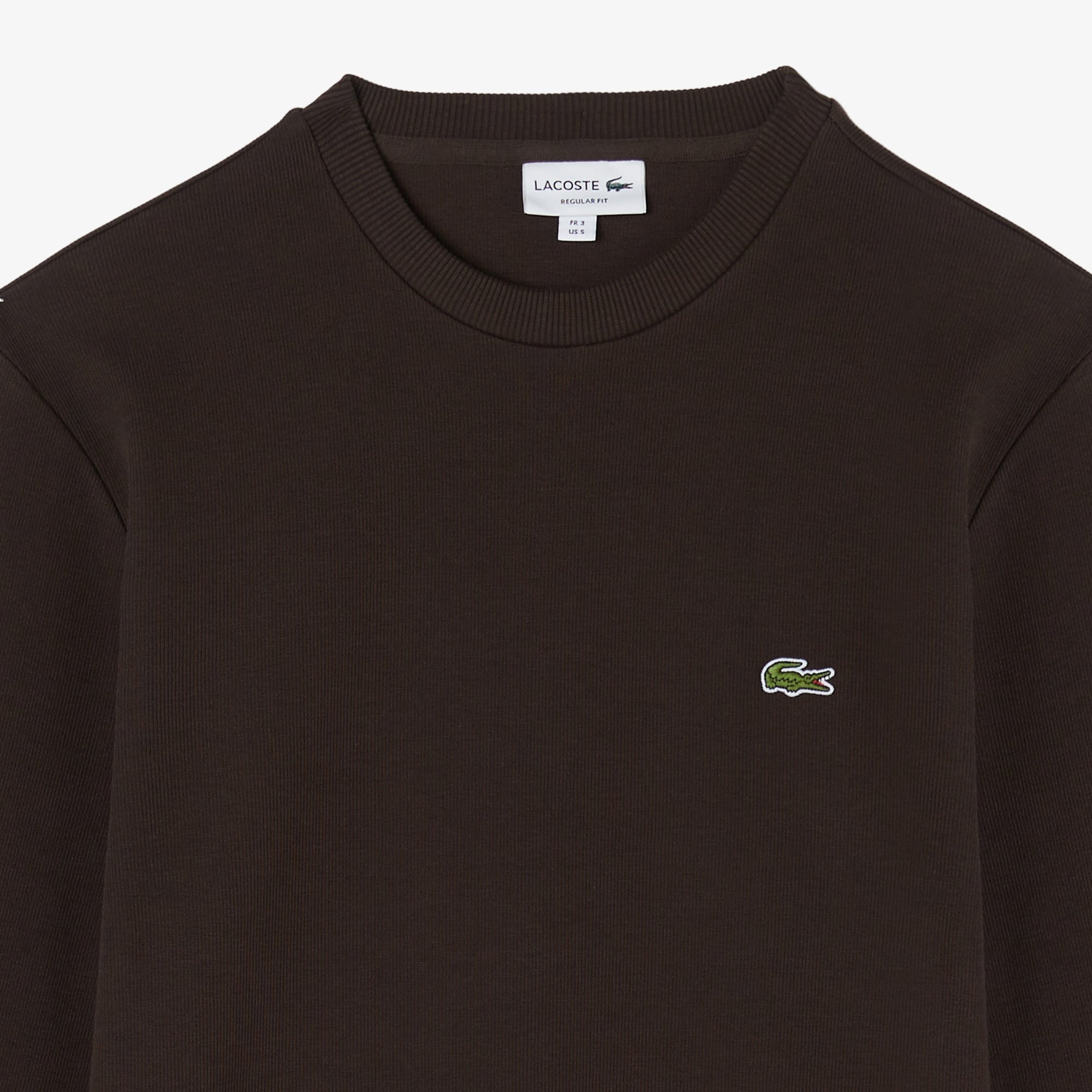Lacoste Erkek Regular Fit Uzun Kollu Bisiklet Yaka Kahverengi T-Shirt