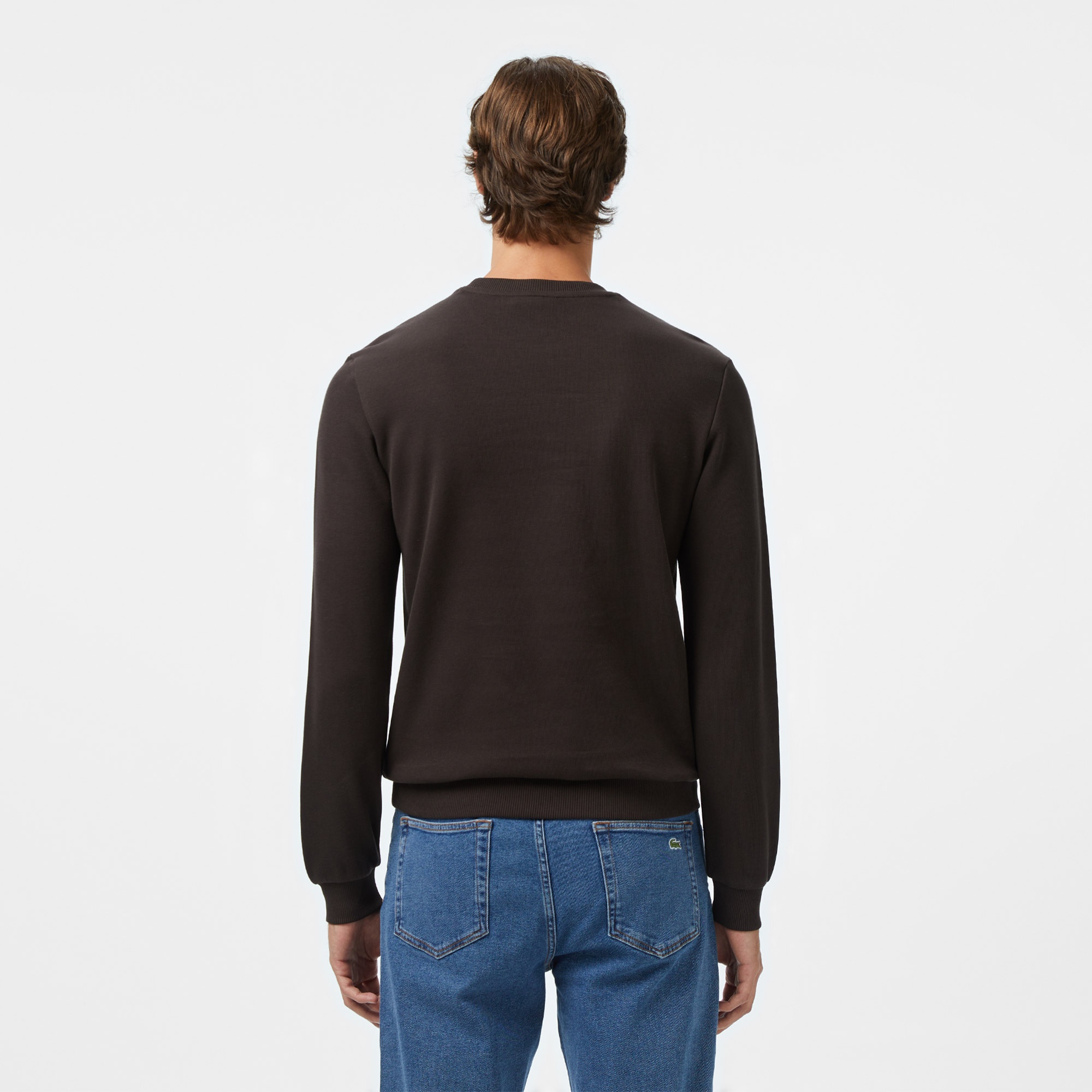 Lacoste Erkek Regular Fit Uzun Kollu Bisiklet Yaka Kahverengi T-Shirt