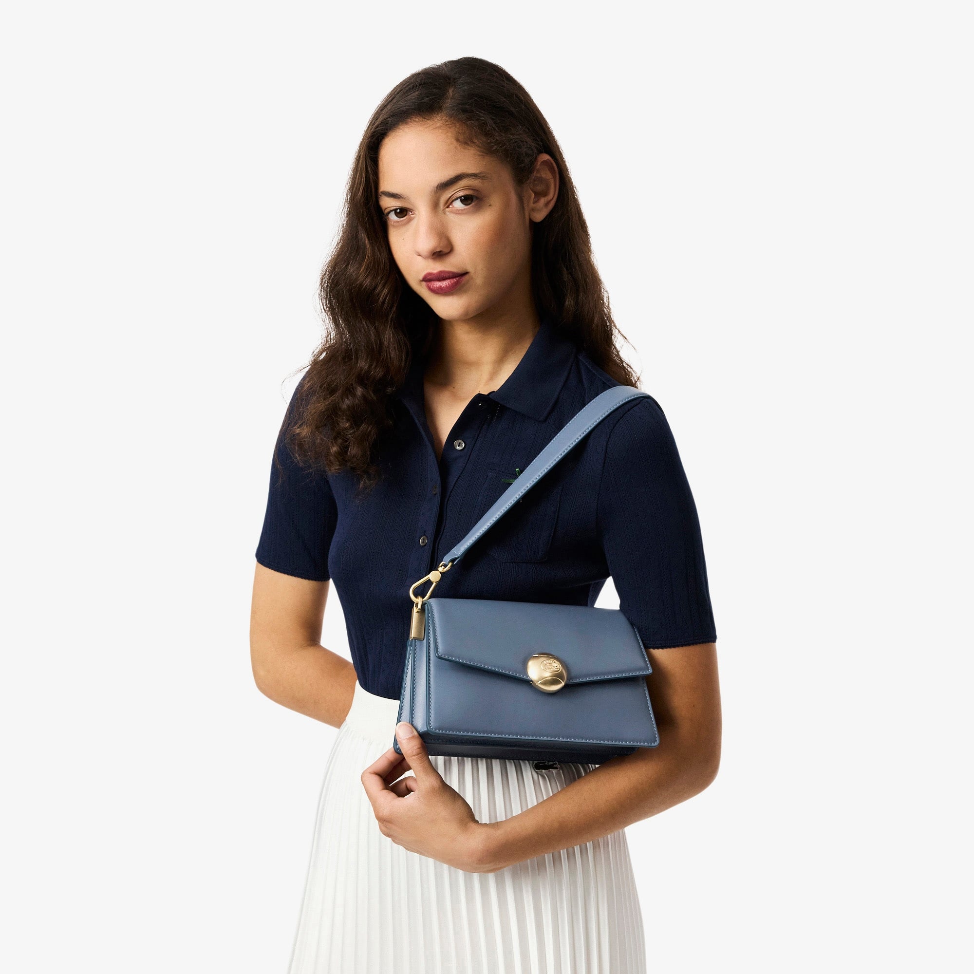 Lacoste Tennis Bliss Kadın Deri Mavi Omuz Çantası