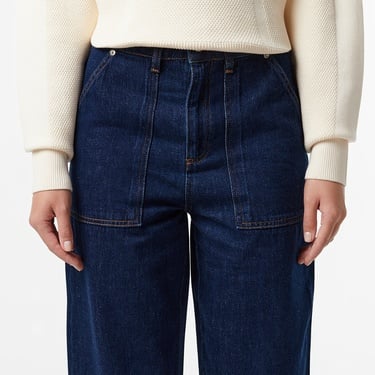  Lacoste Kadın Straight Fit Koyu Mavi Pantolon