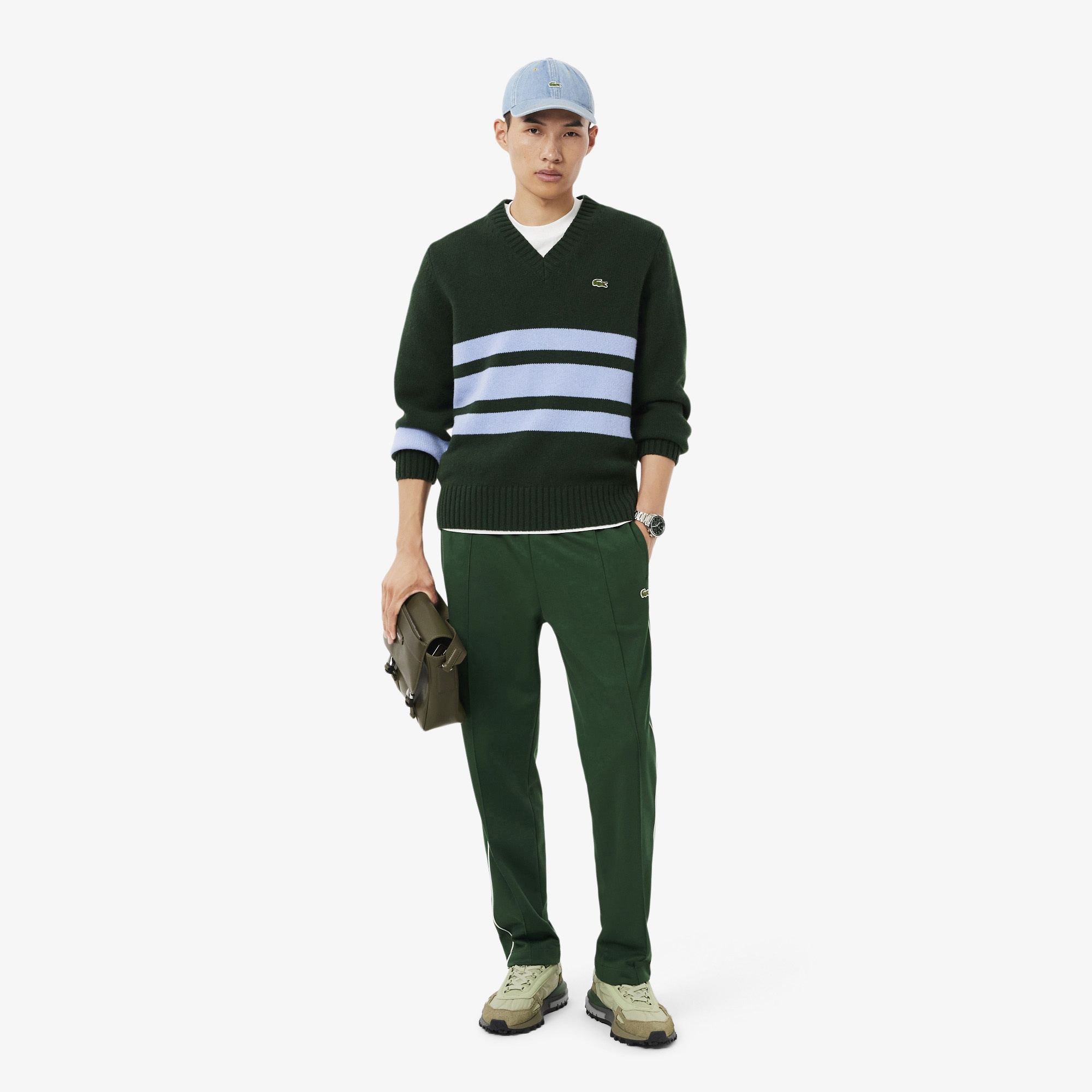 Lacoste Erkek Deri Yeşil Omuz Çantası