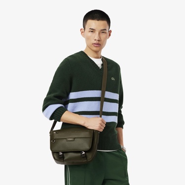  Lacoste Erkek Deri Yeşil Omuz Çantası