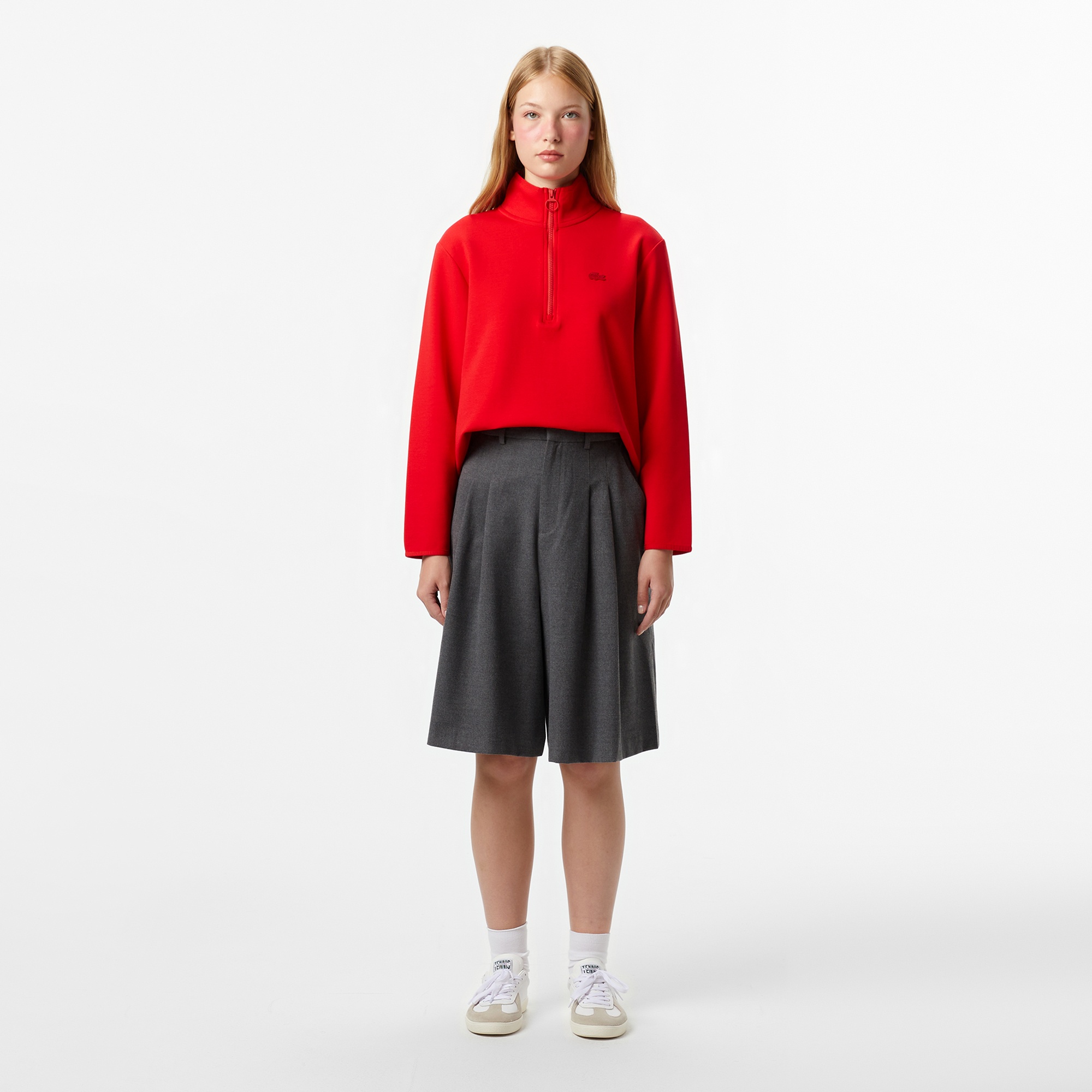 Lacoste Kadın Gri Bermuda Şort