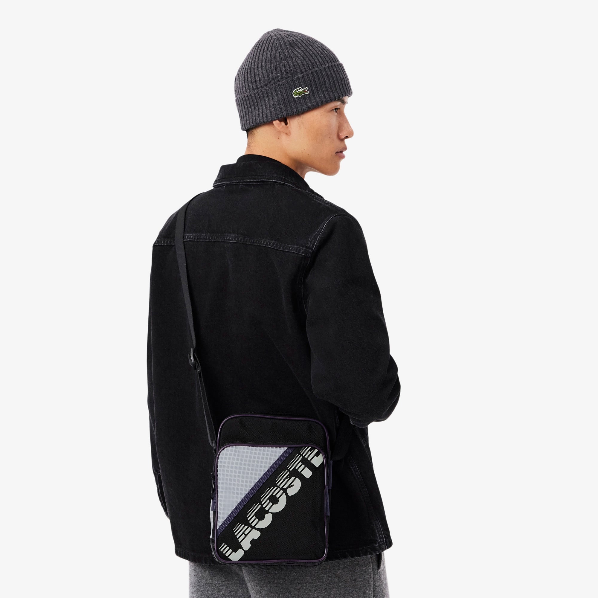 Lacoste Erkek Baskılı Siyah Postacı Çantası