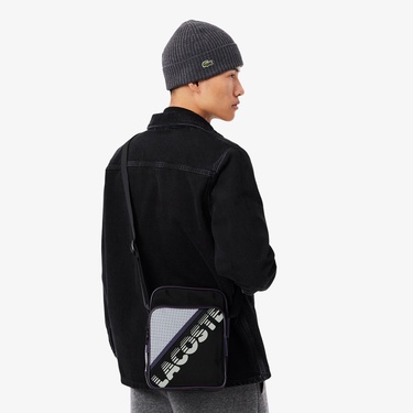  Lacoste Erkek Baskılı Siyah Postacı Çantası