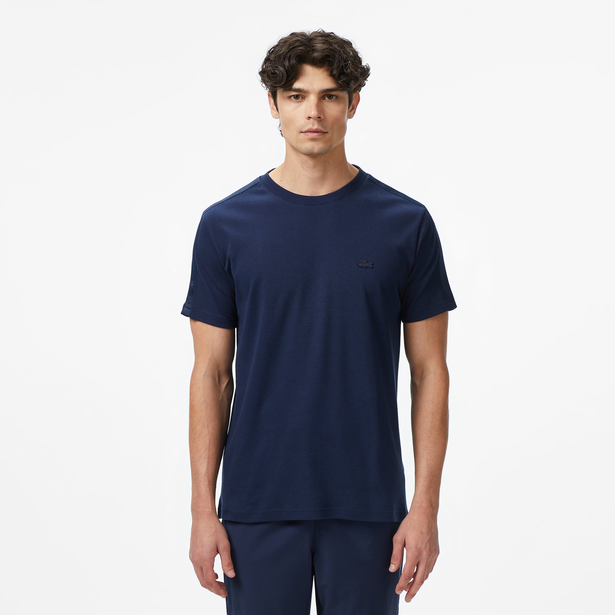  Lacoste Erkek Regular Fit Bisiklet Yaka Lacivert T-Shirt
