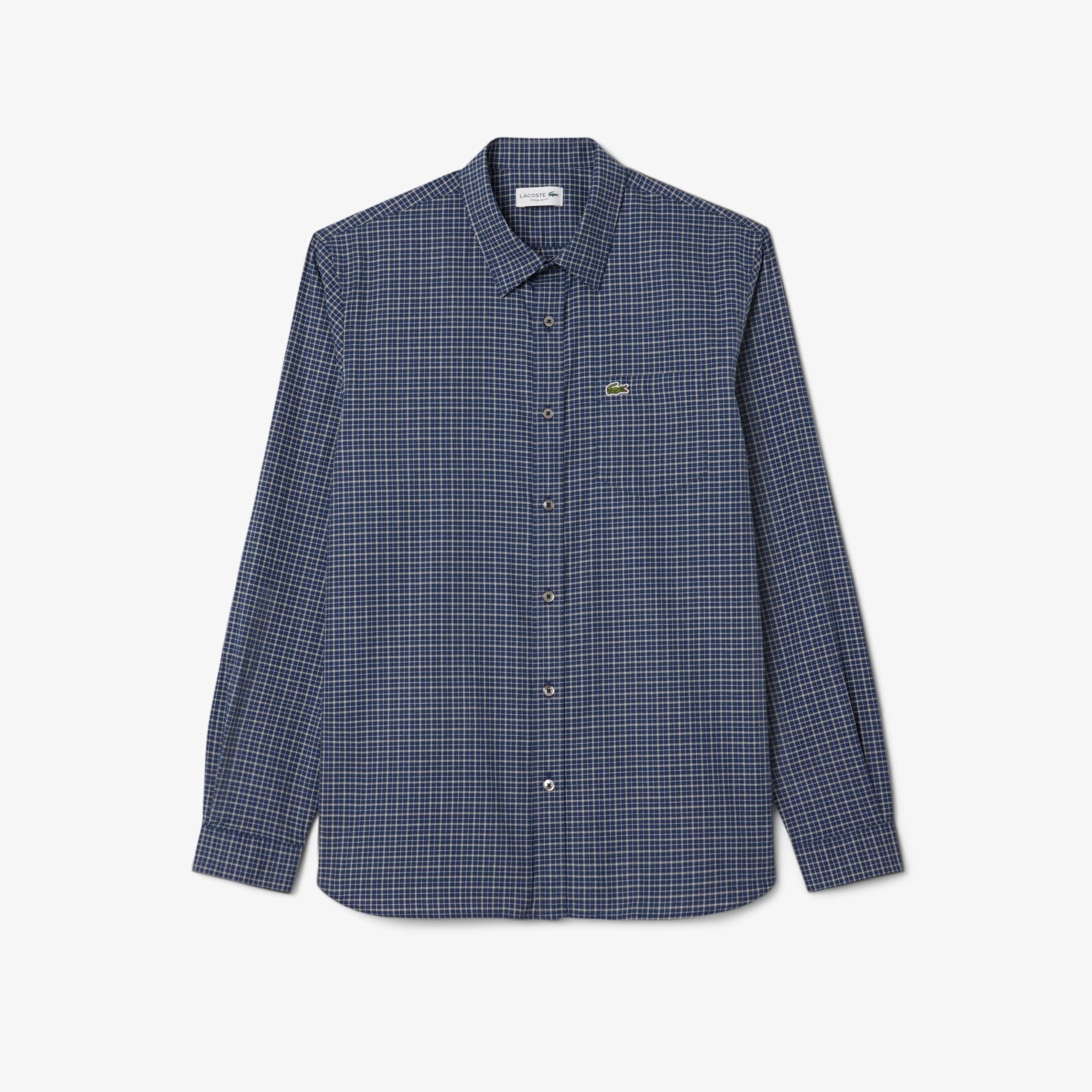 Lacoste Erkek Regular Fit Kareli Lacivert Gömlek