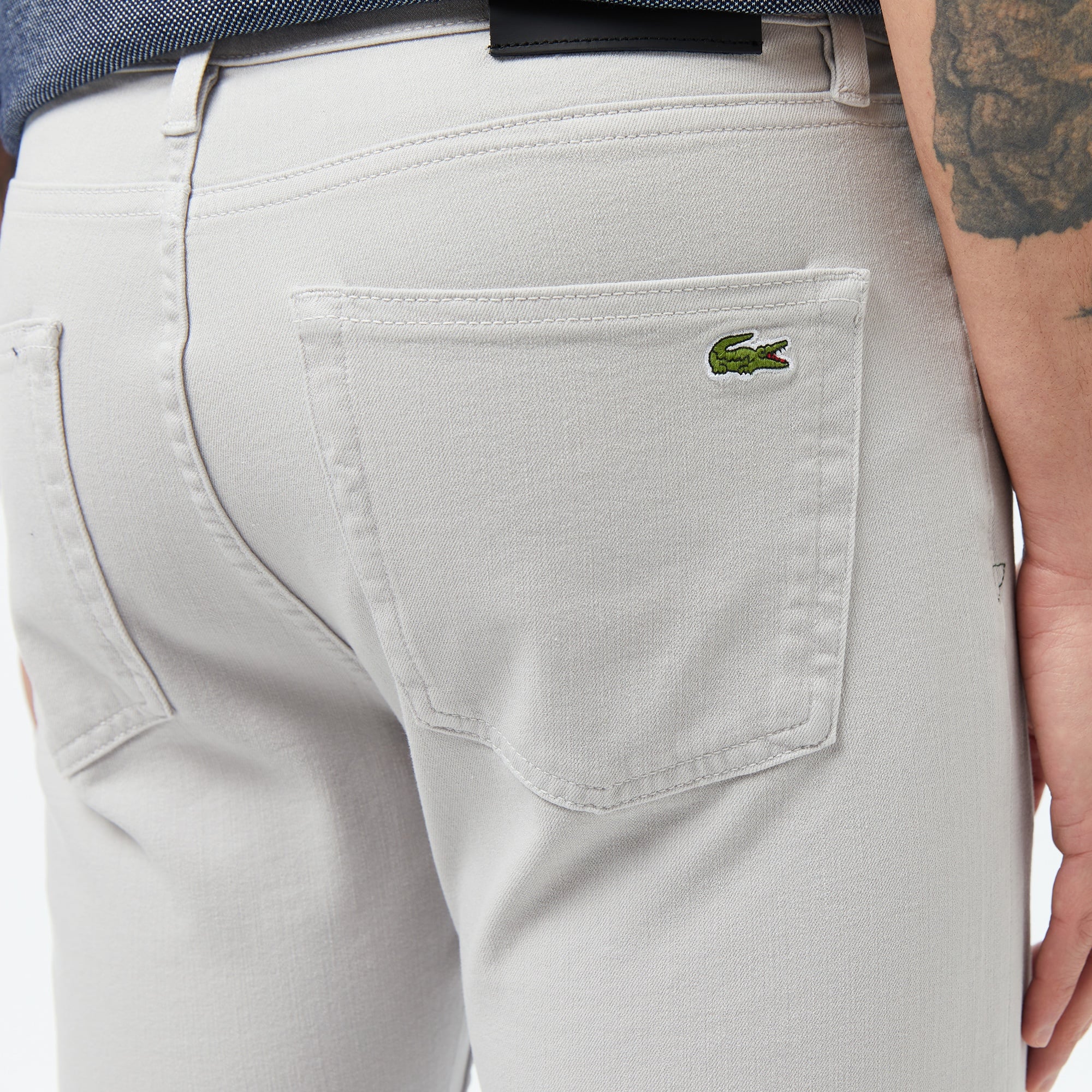 Lacoste Erkek Slim Fit Gri Jean Pantolon