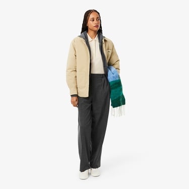  Lacoste Kadın Regular Fit Uzun Kollu Krem Polo