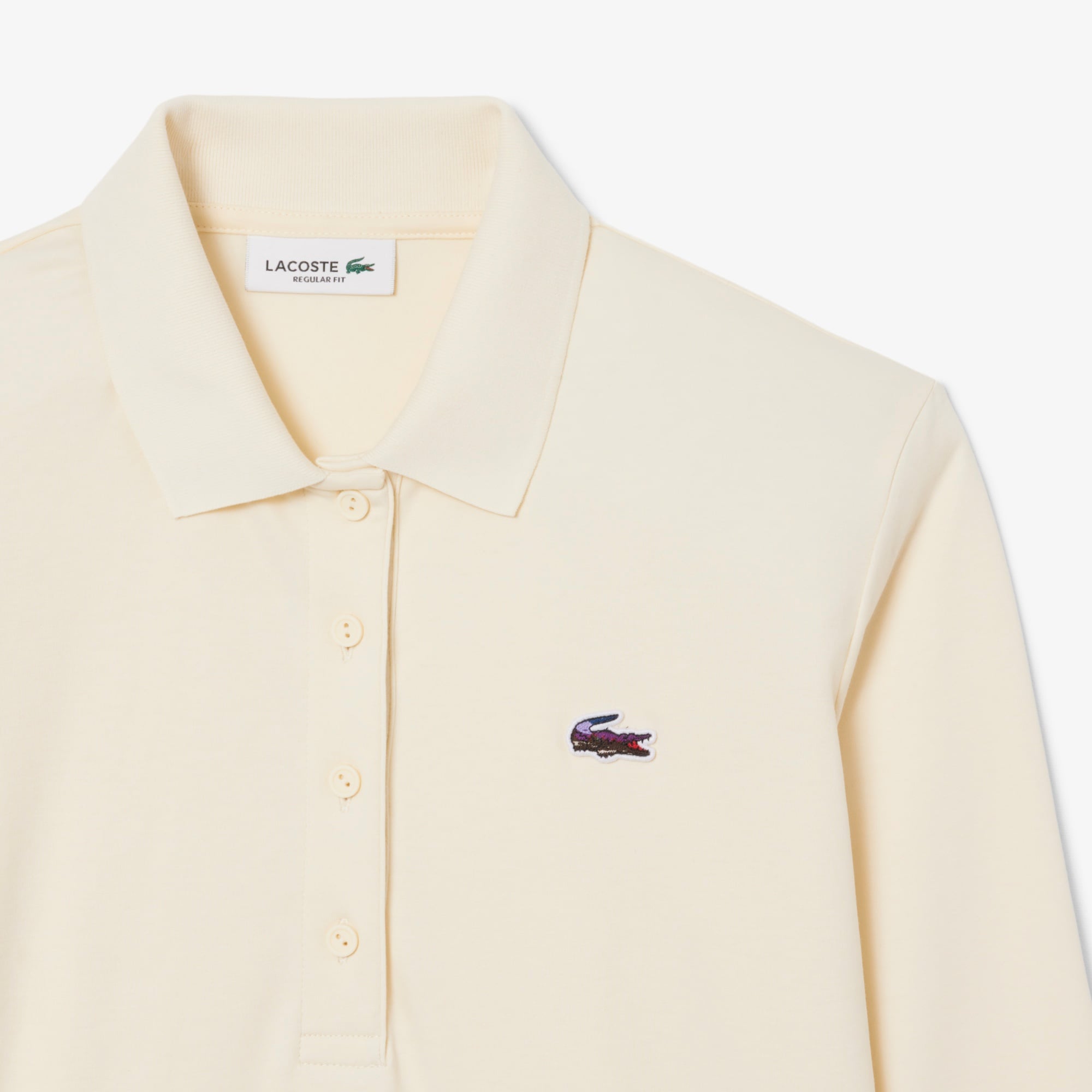 Lacoste Kadın Regular Fit Uzun Kollu Krem Polo