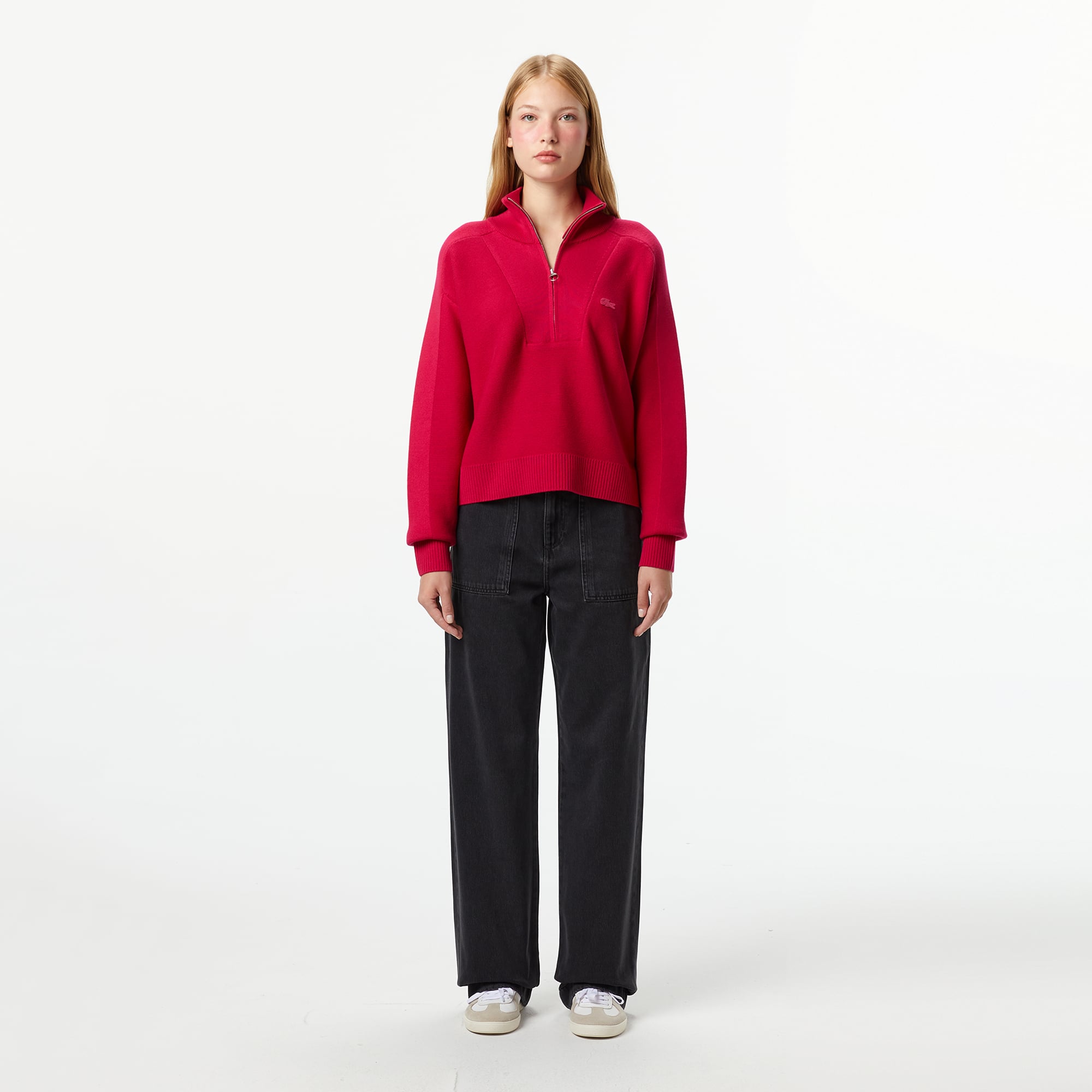  Lacoste Kadın Stragiht Fit Koyu Gri Pantolon