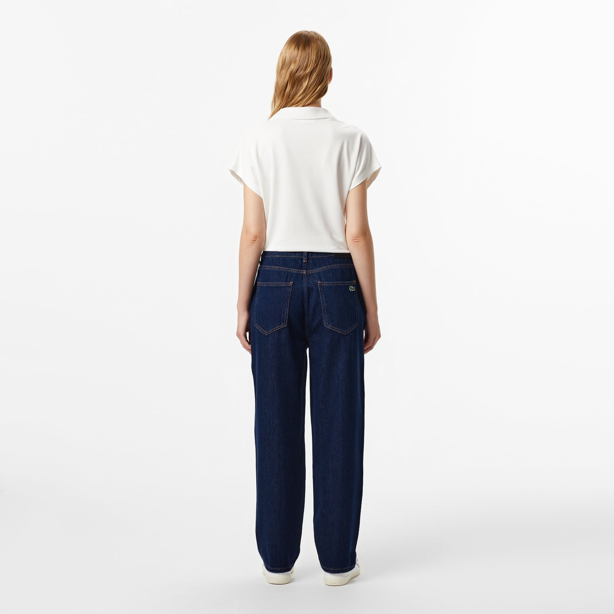 Lacoste Kadın Relaxed Fit Koyu Mavi Jean Pantolon