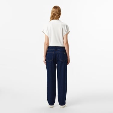  Lacoste Kadın Relaxed Fit Koyu Mavi Jean Pantolon