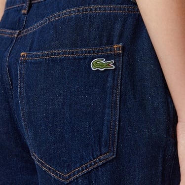  Lacoste Kadın Relaxed Fit Koyu Mavi Jean Pantolon