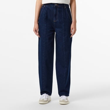  Lacoste Kadın Relaxed Fit Koyu Mavi Jean Pantolon