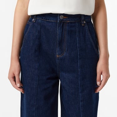  Lacoste Kadın Relaxed Fit Koyu Mavi Jean Pantolon