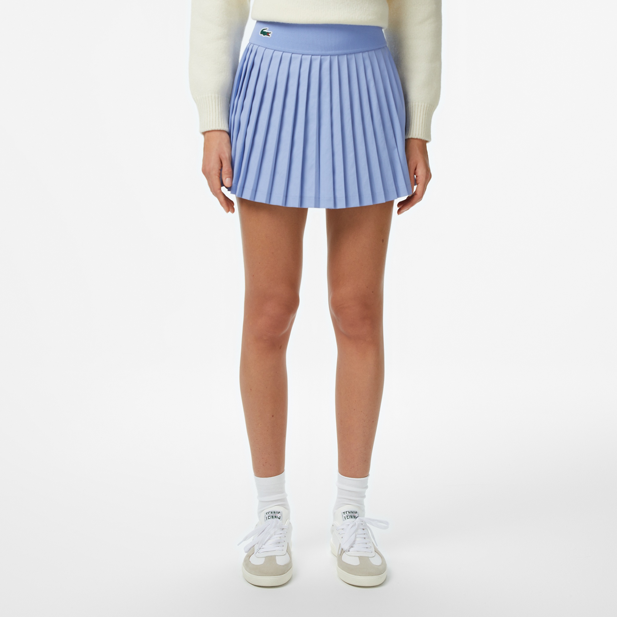 Lacoste Kadın Flare Fit Pileli Mavi Etek