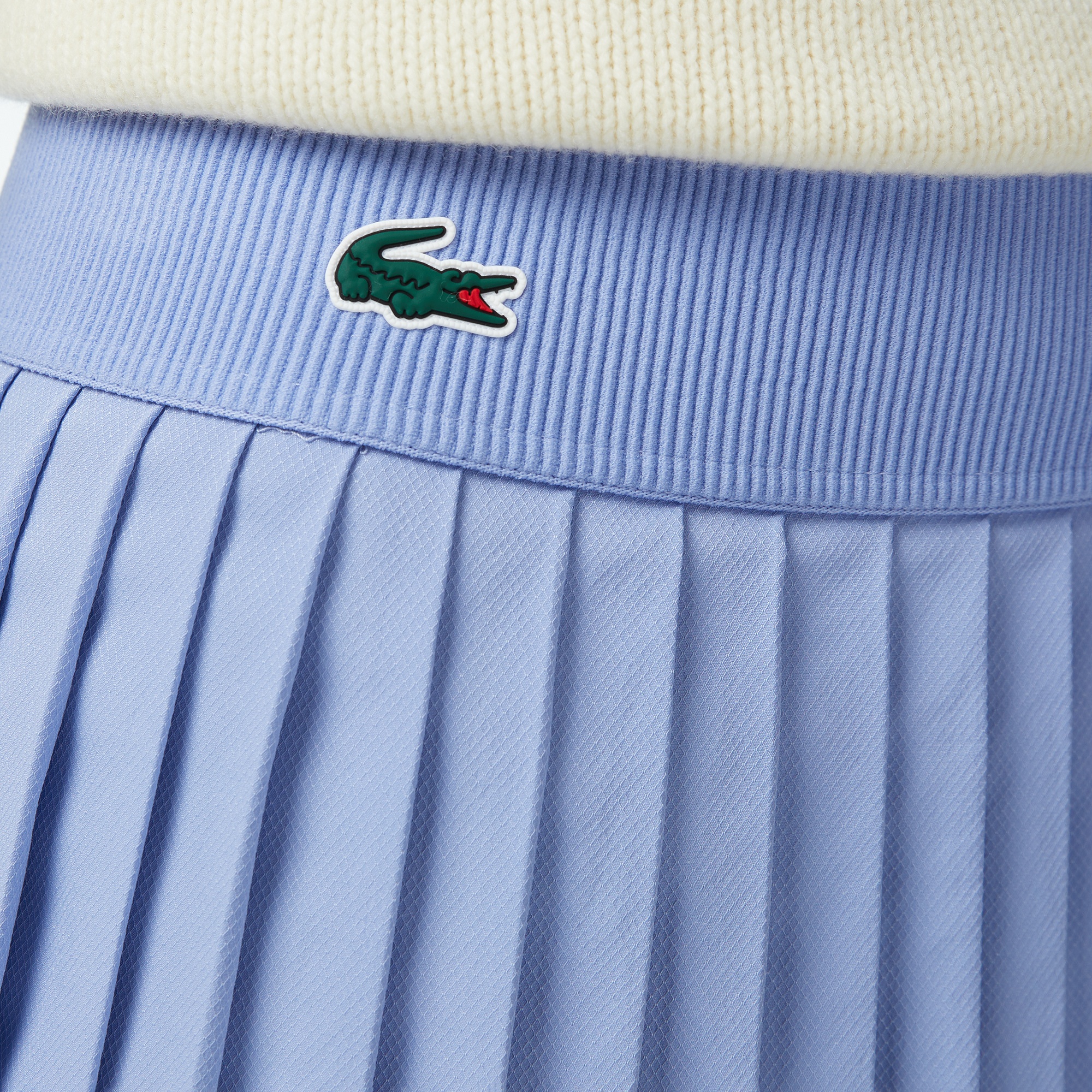 Lacoste Kadın Flare Fit Pileli Mavi Etek