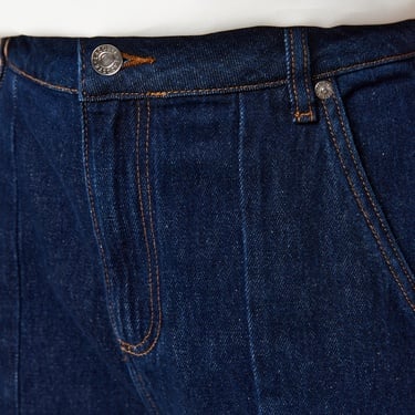  Lacoste Kadın Relaxed Fit Koyu Mavi Jean Pantolon