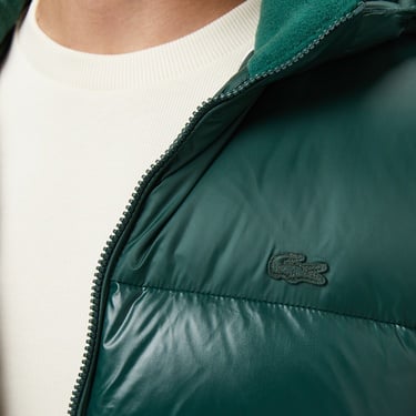  Lacoste Erkek Kapüşonlu Koyu Yeşil Mont