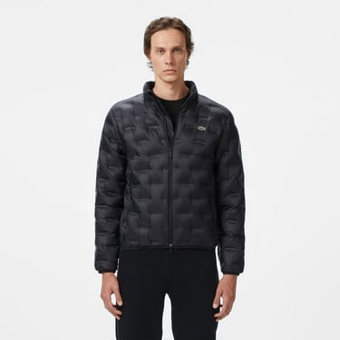  Lacoste Erkek Dik Yaka Kapitone Siyah Mont