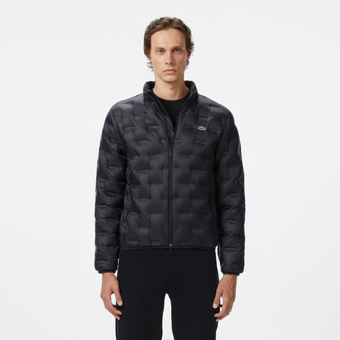  Lacoste Erkek Dik Yaka Kapitone Siyah Mont