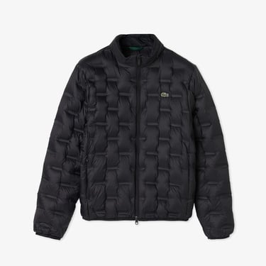  Lacoste Erkek Dik Yaka Kapitone Siyah Mont