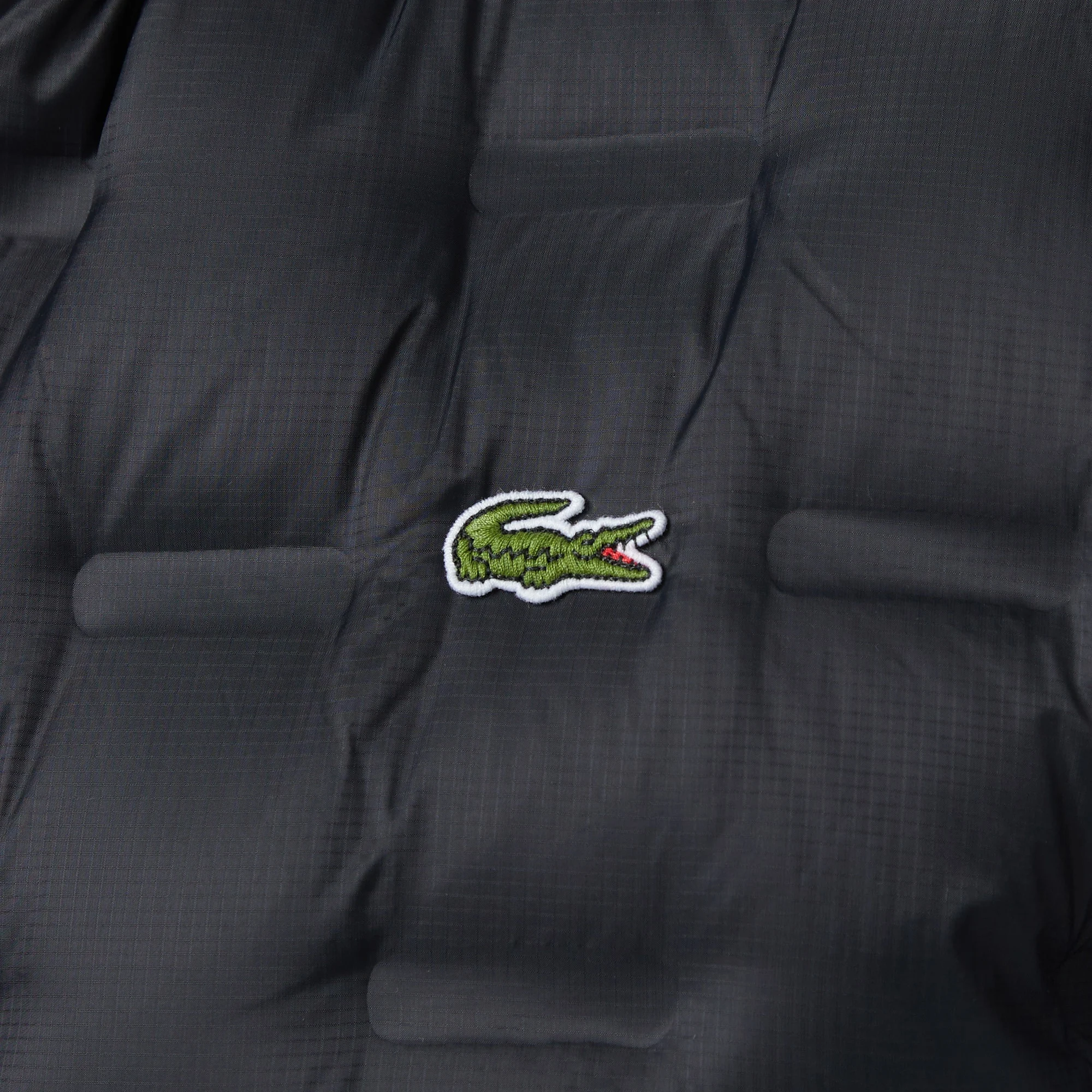 Lacoste Erkek Dik Yaka Kapitone Siyah Mont