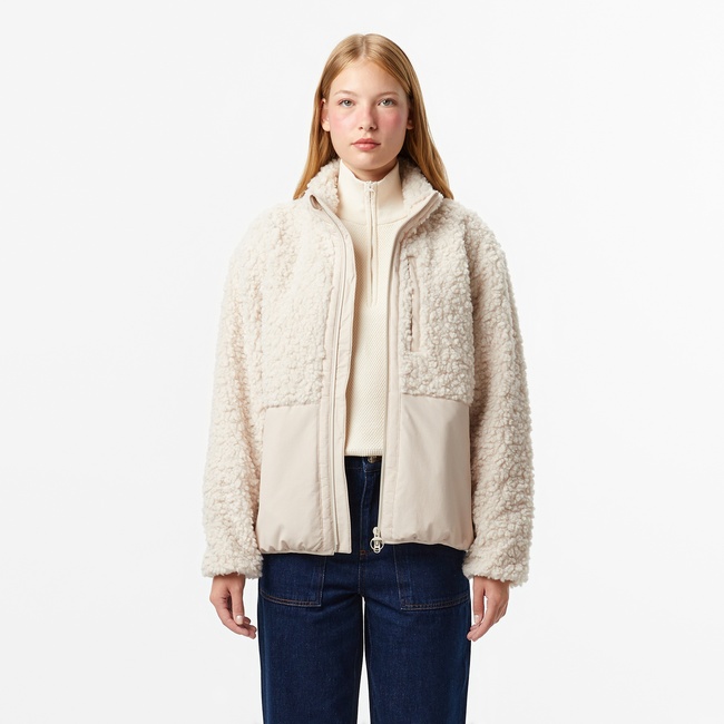  Lacoste Kadın Dik Yaka Beyaz Ceket